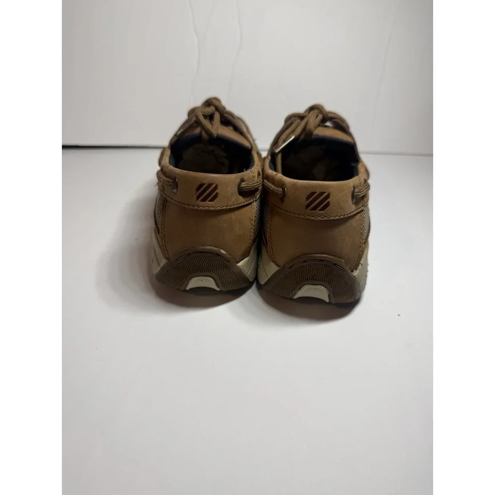 West Marine Mens Classic Comfort Mocs Tan Leather Boat Shoes Men's Size 7